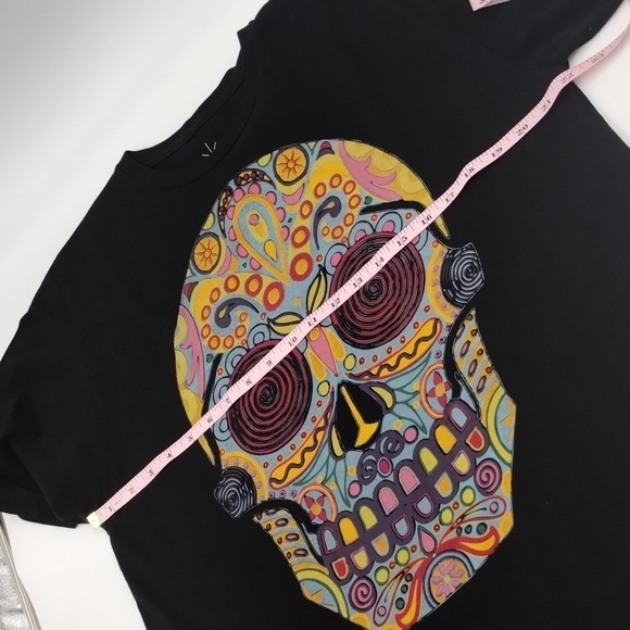 Life Clothing Co tee large sugar skull black graphic tee multicolor short sleeve - Picture 6 of 8